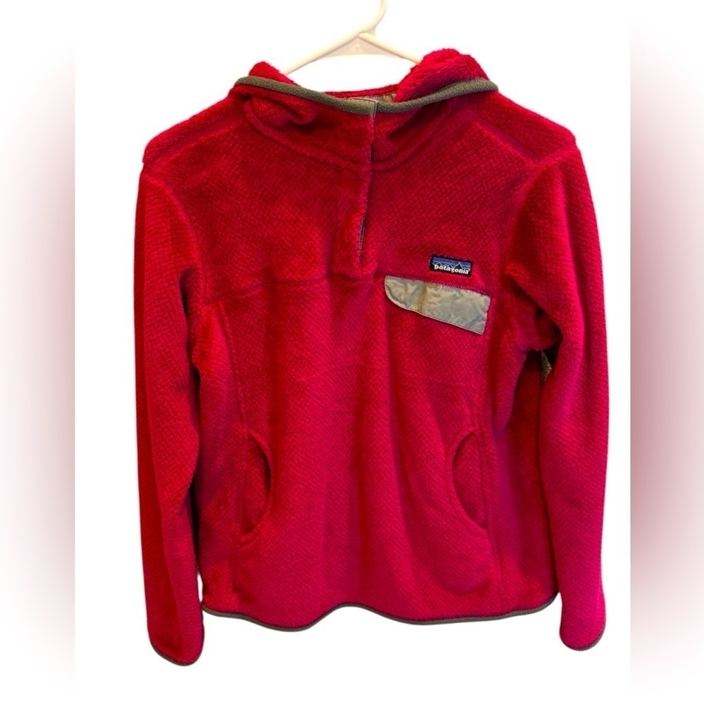 Patagonia Polartec Re-Tool Fleece Snap Pullover Hoodie Pink Medium